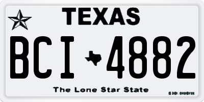 TX license plate BCI4882