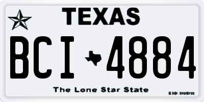 TX license plate BCI4884