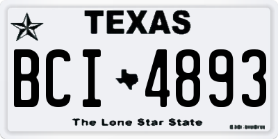 TX license plate BCI4893