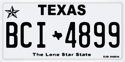 TX license plate BCI4899