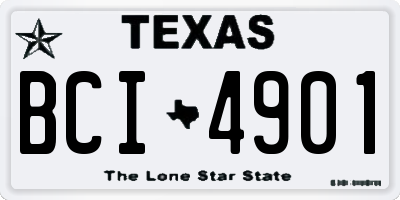 TX license plate BCI4901