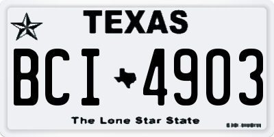 TX license plate BCI4903