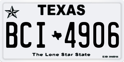 TX license plate BCI4906
