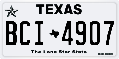 TX license plate BCI4907