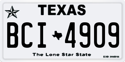 TX license plate BCI4909
