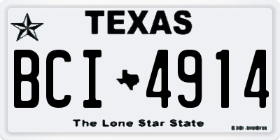 TX license plate BCI4914