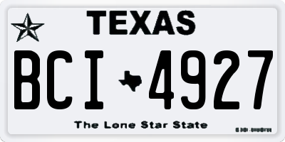 TX license plate BCI4927