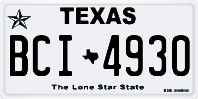TX license plate BCI4930