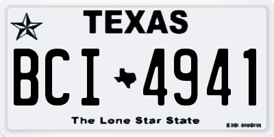 TX license plate BCI4941