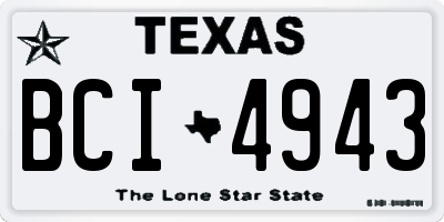 TX license plate BCI4943