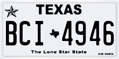 TX license plate BCI4946