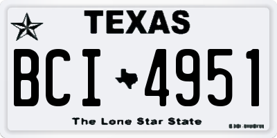 TX license plate BCI4951