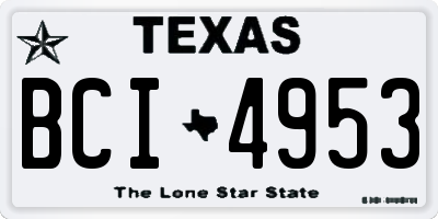 TX license plate BCI4953