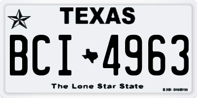 TX license plate BCI4963