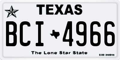 TX license plate BCI4966