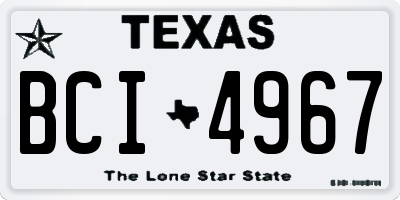 TX license plate BCI4967