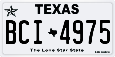 TX license plate BCI4975