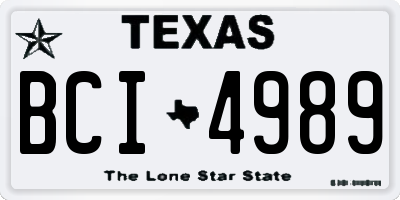 TX license plate BCI4989