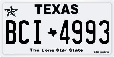 TX license plate BCI4993