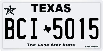 TX license plate BCI5015
