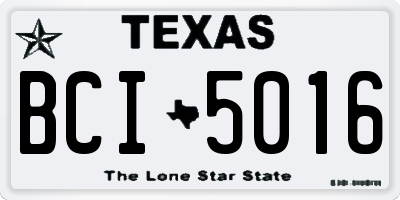 TX license plate BCI5016