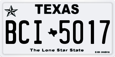 TX license plate BCI5017