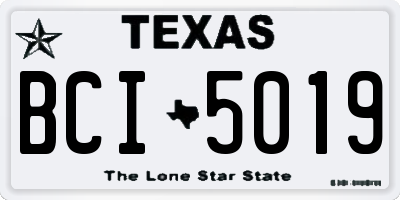 TX license plate BCI5019