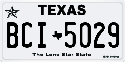 TX license plate BCI5029