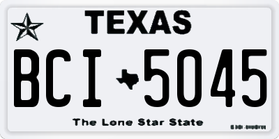 TX license plate BCI5045