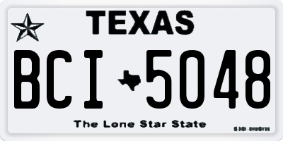 TX license plate BCI5048