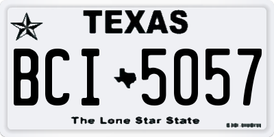 TX license plate BCI5057
