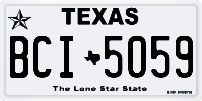 TX license plate BCI5059