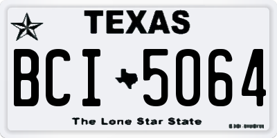 TX license plate BCI5064
