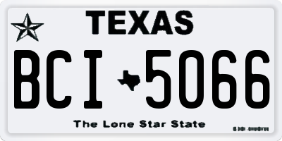 TX license plate BCI5066