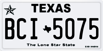 TX license plate BCI5075