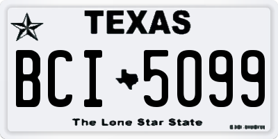 TX license plate BCI5099