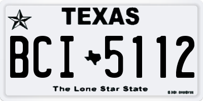 TX license plate BCI5112