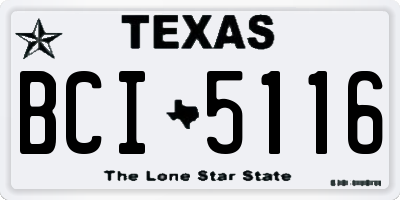 TX license plate BCI5116