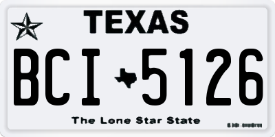 TX license plate BCI5126
