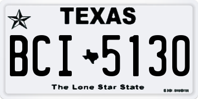 TX license plate BCI5130