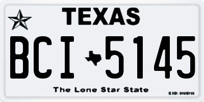 TX license plate BCI5145