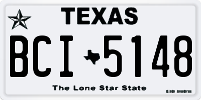 TX license plate BCI5148
