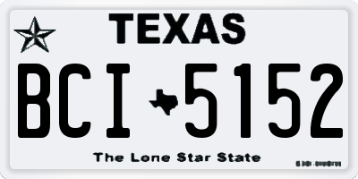 TX license plate BCI5152