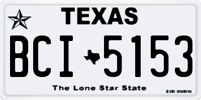 TX license plate BCI5153