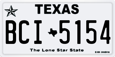 TX license plate BCI5154
