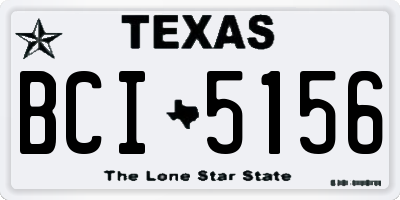 TX license plate BCI5156