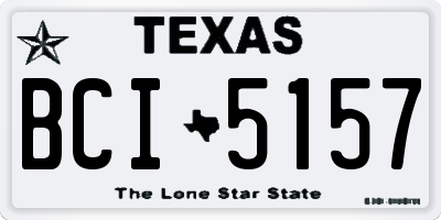 TX license plate BCI5157