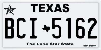 TX license plate BCI5162