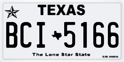 TX license plate BCI5166
