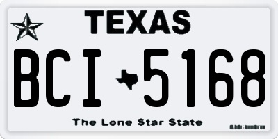 TX license plate BCI5168